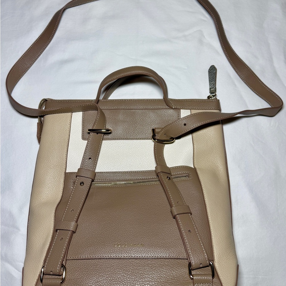 Cole Haan Leather Tote with Trolley Sleeve for Travel, plus dust cover. Like New - Picture 5 of 12
